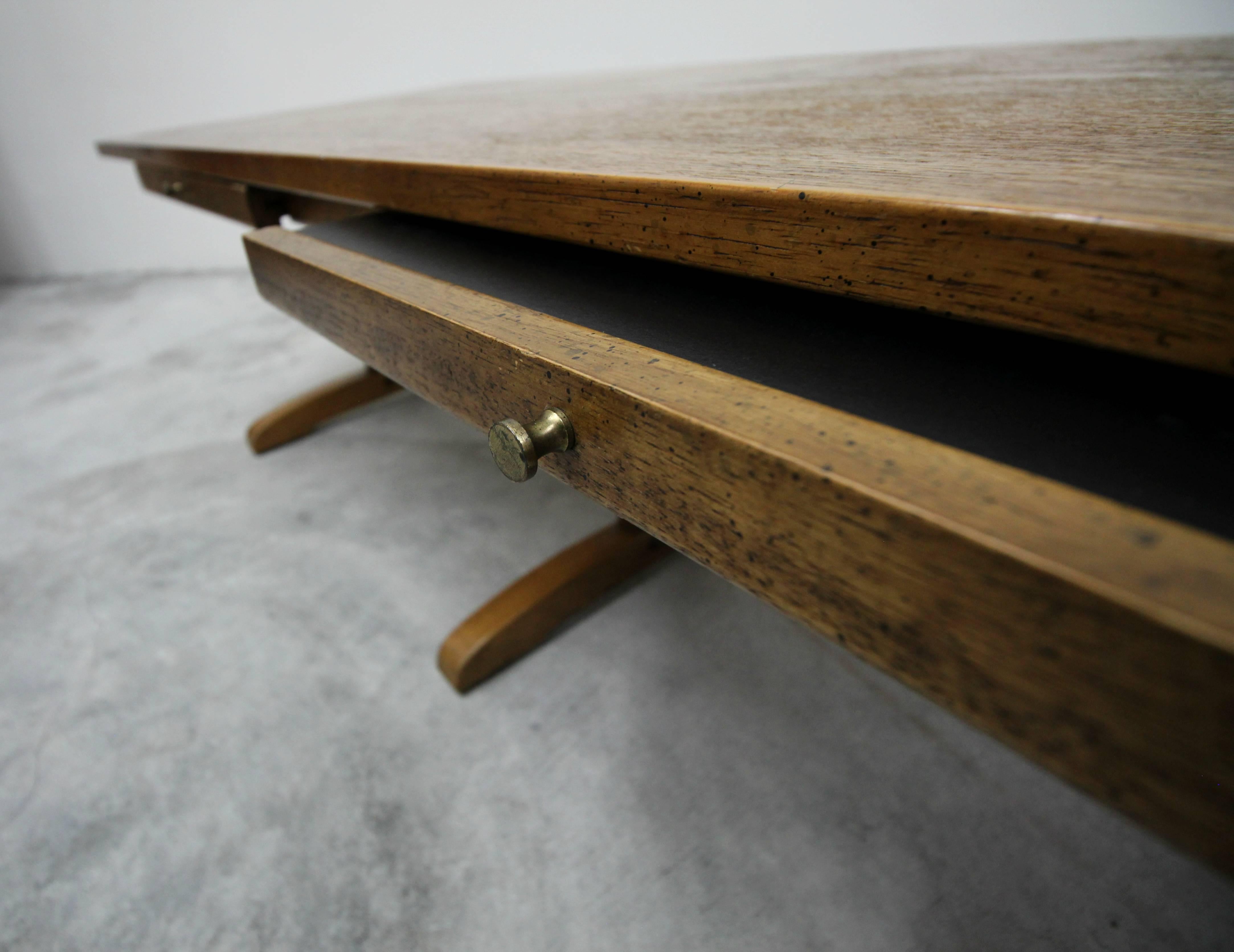 mission style oak coffee table