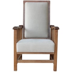 Vintage Mission Style Oak Armchair