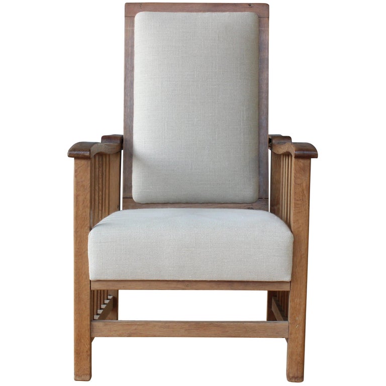 Vintage Mission Style Oak Armchair at 1stdibs