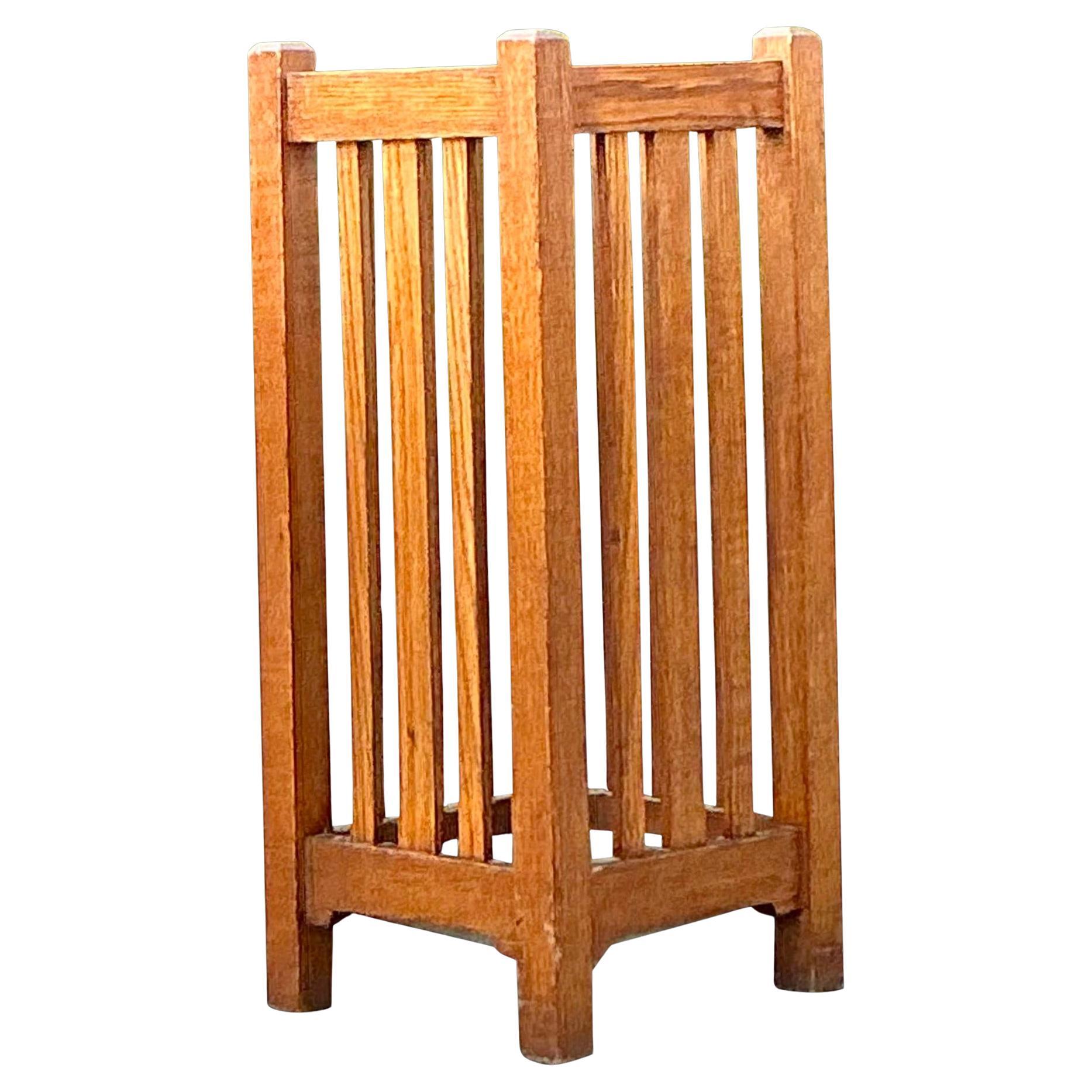 Paragüero Vintage de Roble Estilo Misión