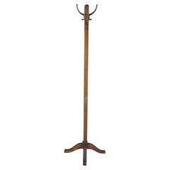 Used Mission Style Quartersawn Oak Hall Coat Tree Hat Rack Hanger 68"