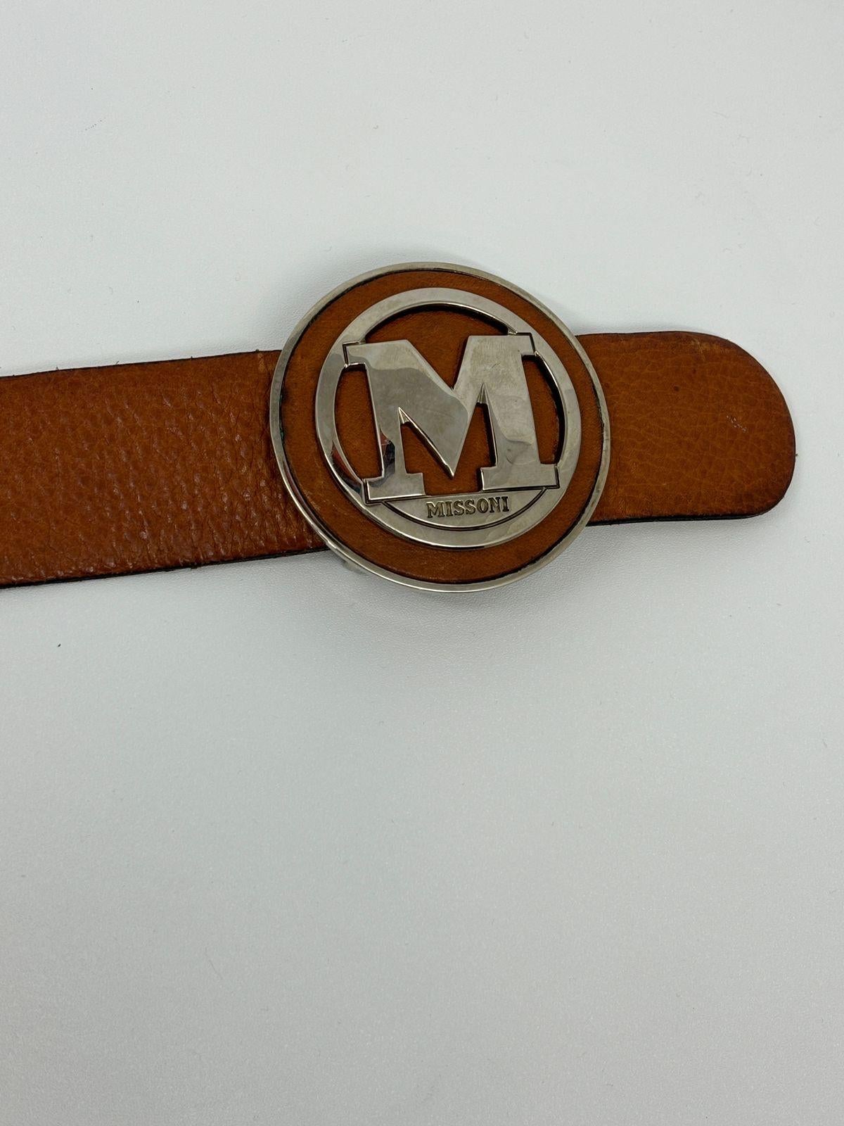 Uomo Cintura vintage M Missoni in pelle marrone A&M. in vendita