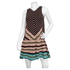 Vintage Missoni Drop Waist Striped Knit Sleeveless Dress