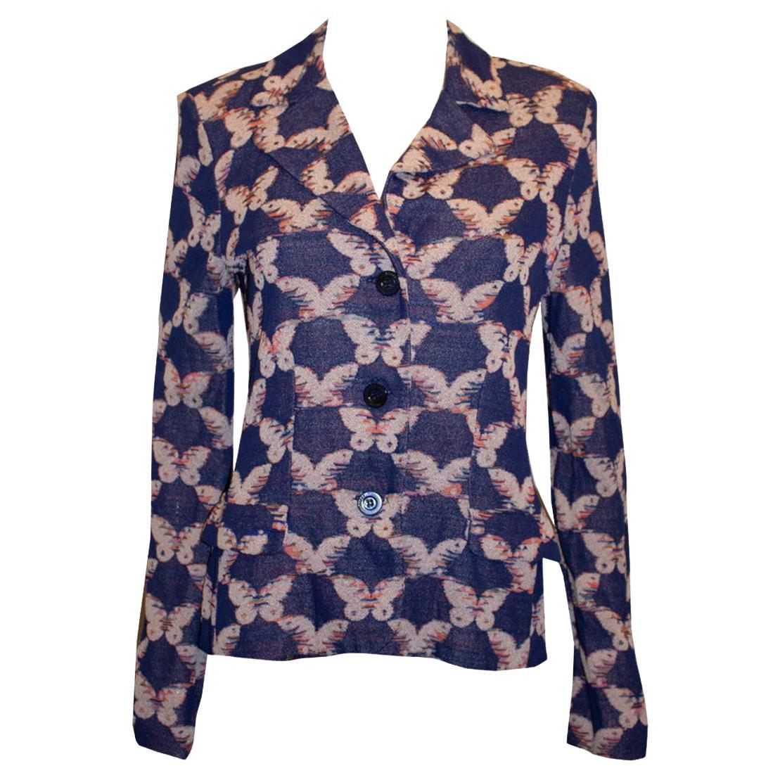 Vintage Missoni Jacket in Butterfly Print For Sale