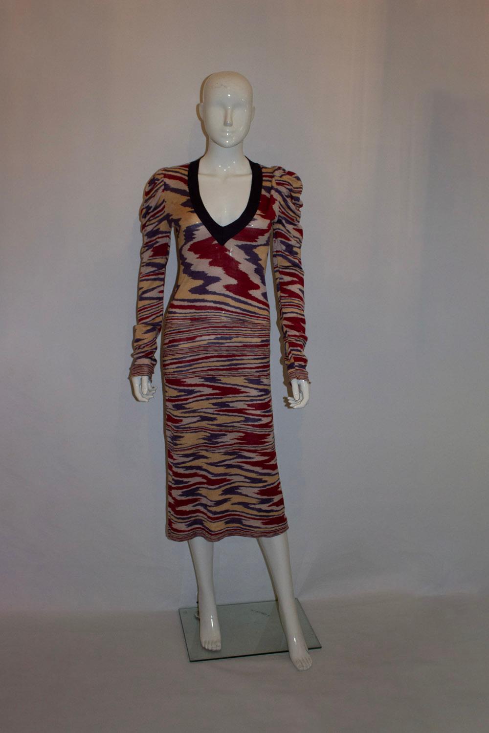 Vintage Missoni Mainline Seidenstrickkleid Damen im Angebot