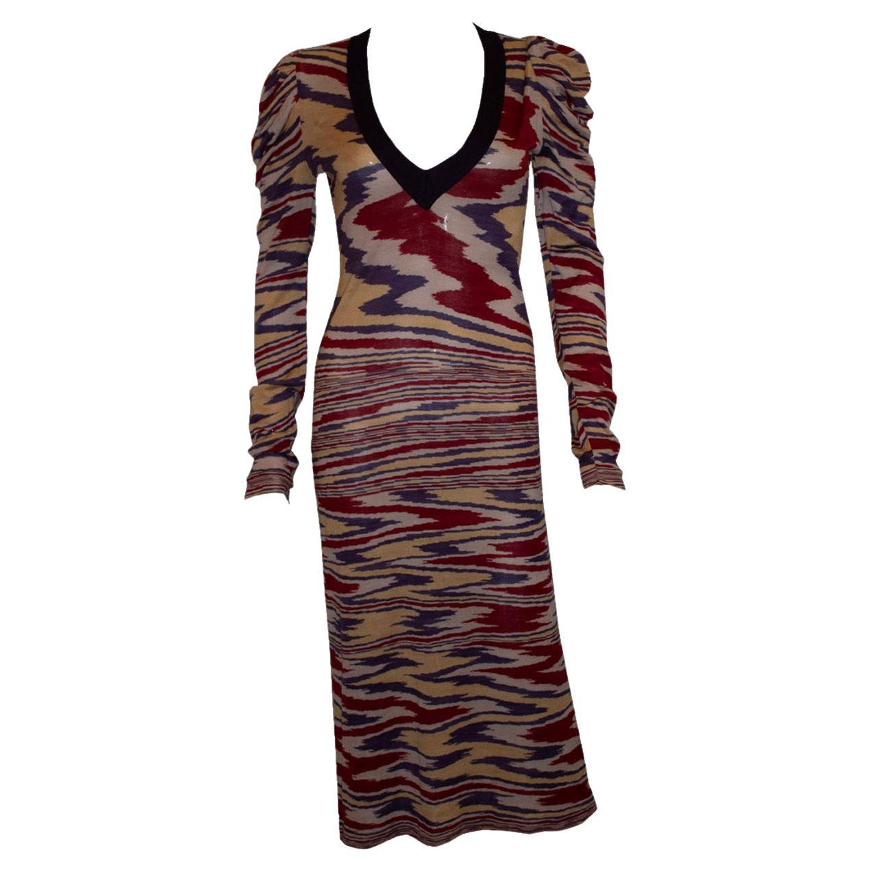 Vintage Missoni Mainline Seidenstrickkleid im Angebot