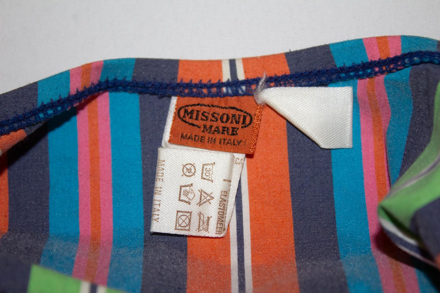 Vintage Missoni Mare - Bikini en coton à rayures en vente 3