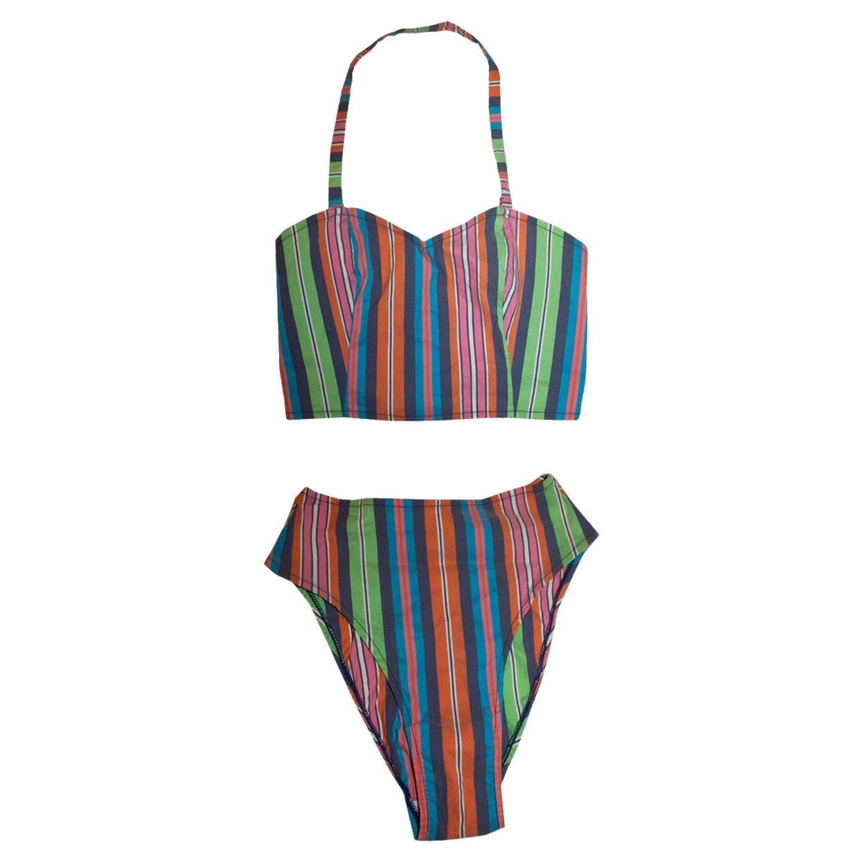 Vintage Missoni Mare - Bikini en coton à rayures en vente