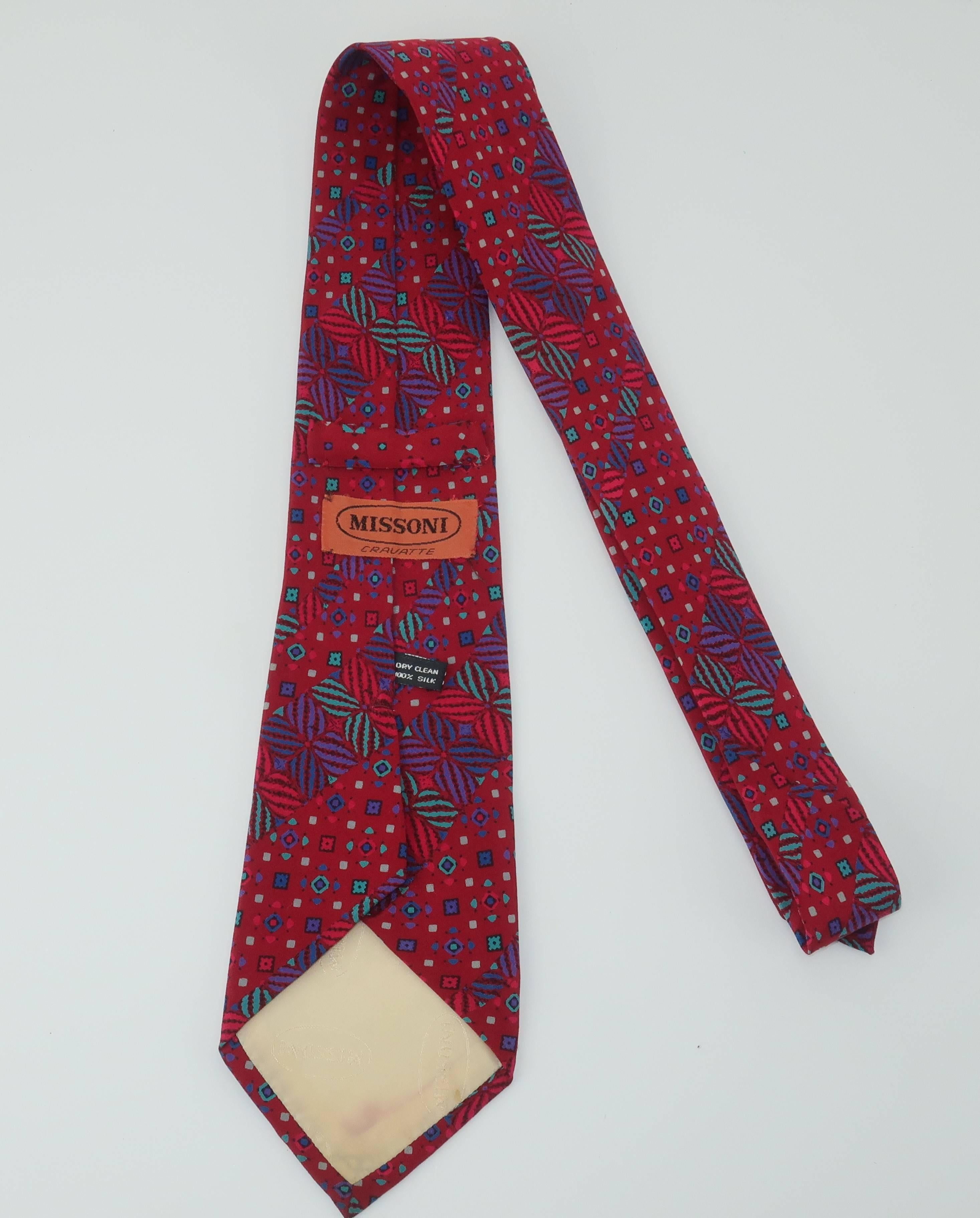 Vintage Missoni Men's Silk Necktie In Good Condition In Atlanta, GA