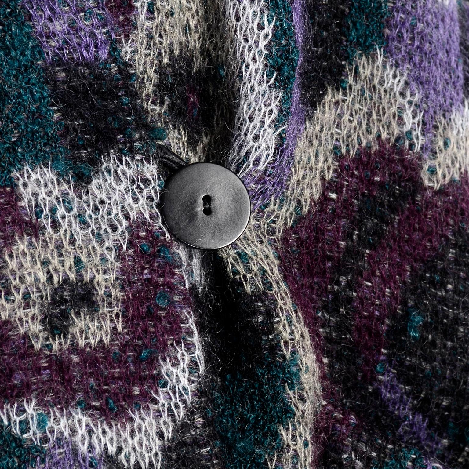 Missoni Vintage Reversible Floral Knit Mohair Alpaca Blend & Black Puffer Coat 5