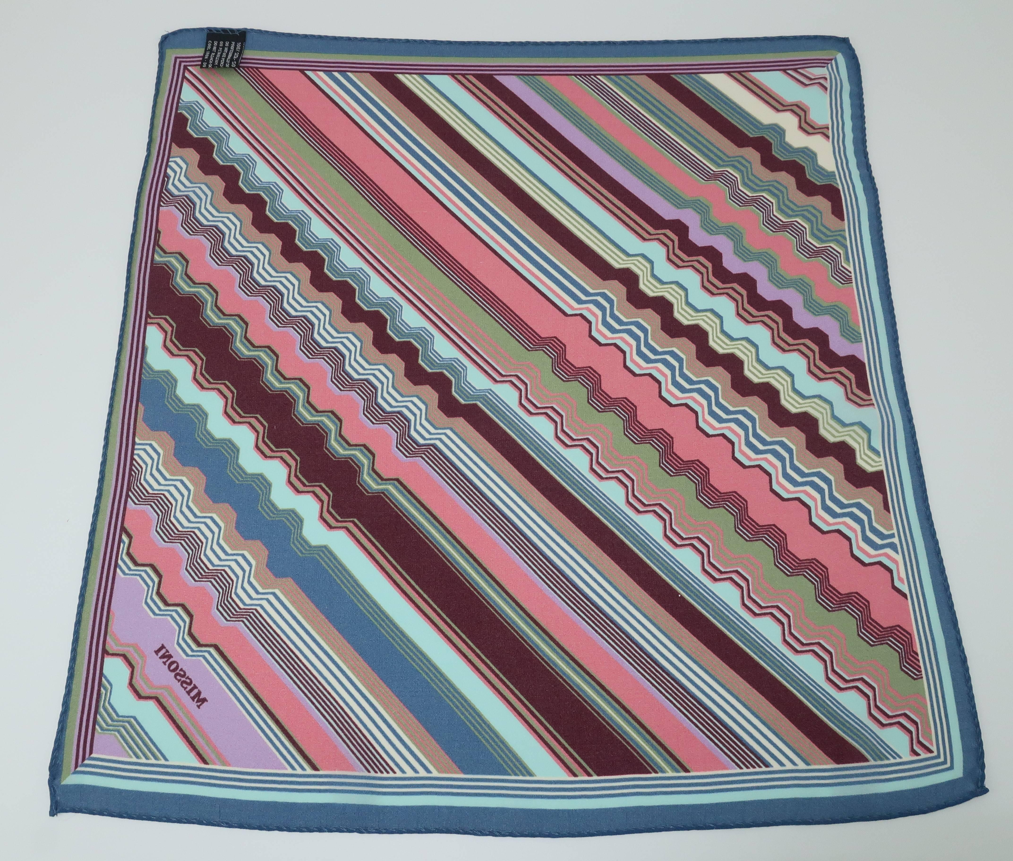 Gray Vintage Missoni Silk Pocket Square Scarf