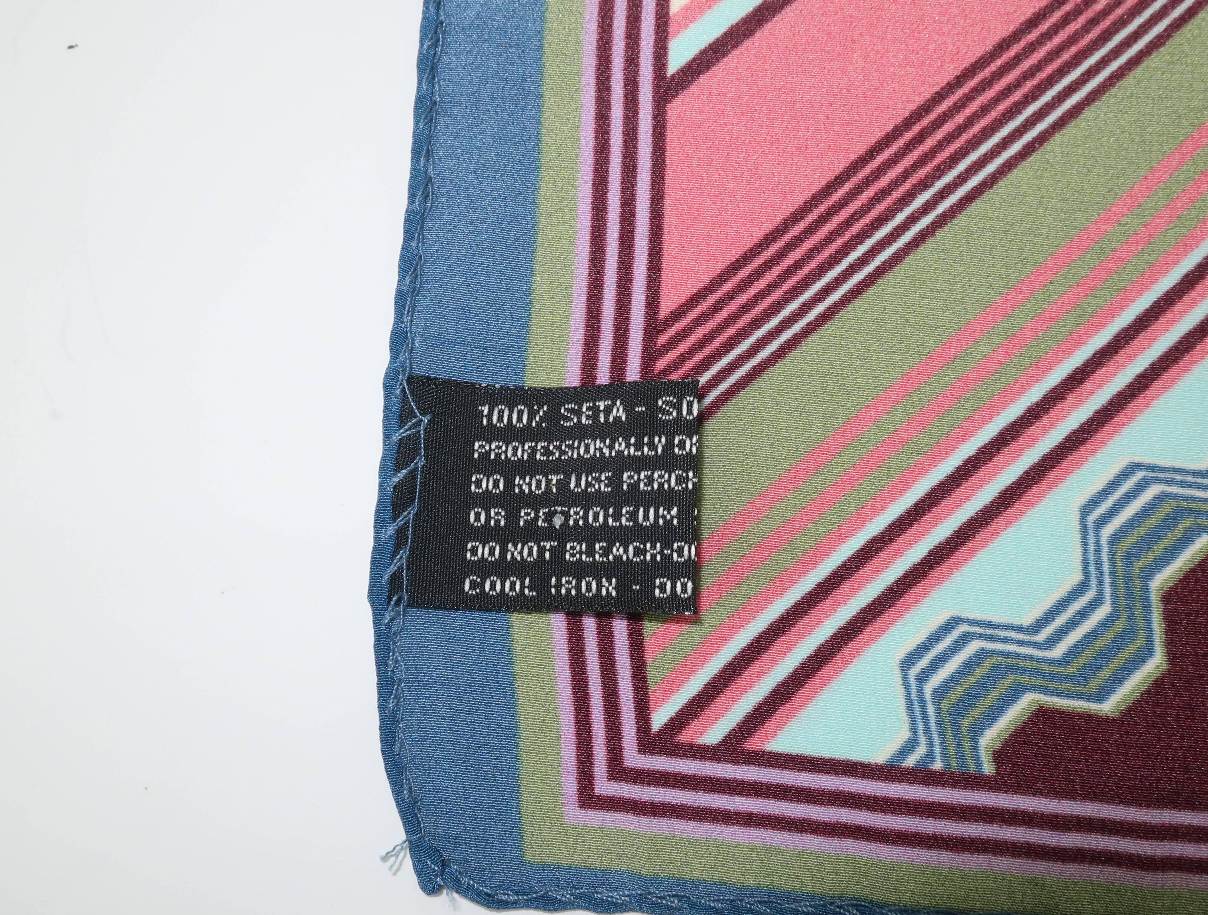 Vintage Missoni Silk Pocket Square Scarf In Good Condition In Atlanta, GA