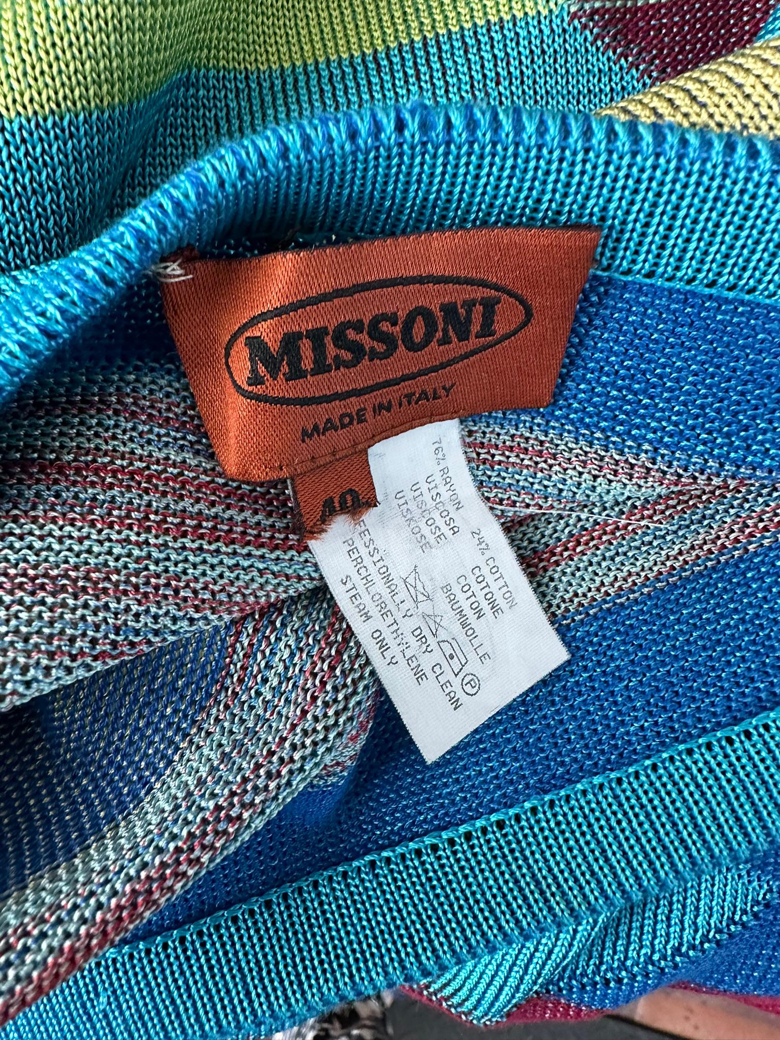 Vintage Missoni South Western Design Knit Maxi Pencil Skirt 40 For Sale 8