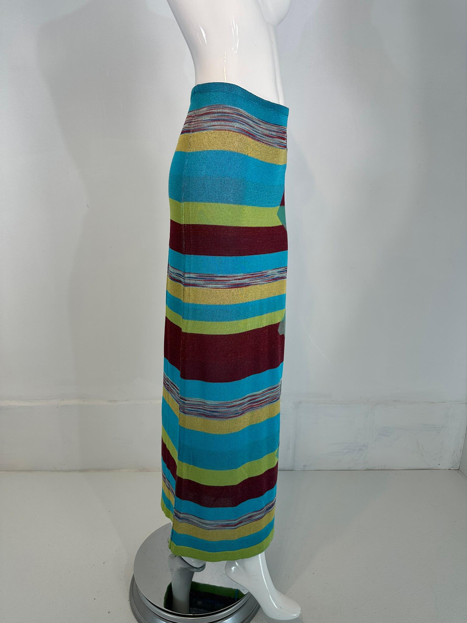 Missoni South Western Design Jupe fourreau longue en tricot vintage 40 Pour femmes en vente