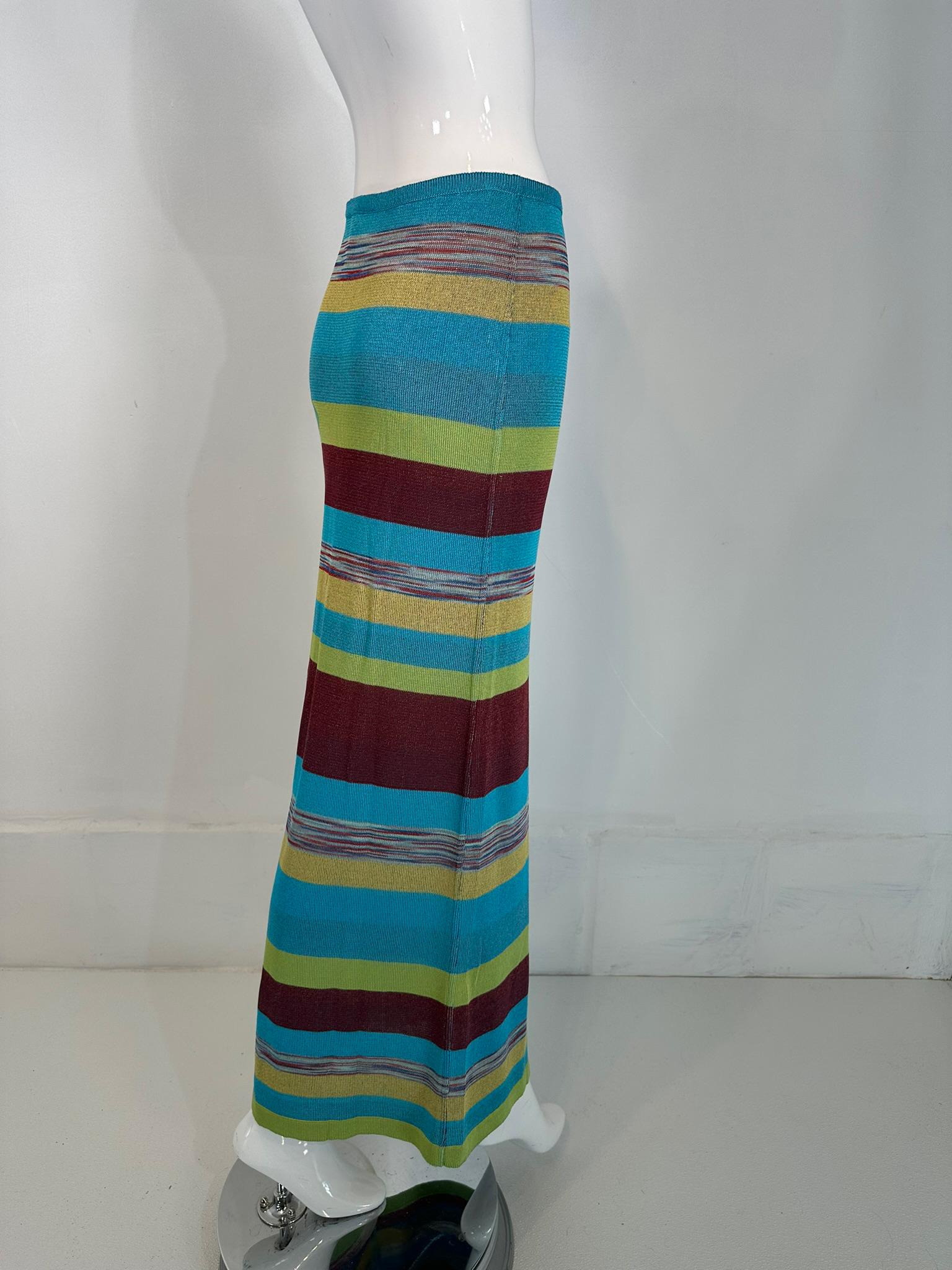 Vintage Missoni South Western Design Knit Maxi Pencil Skirt 40 For Sale 2