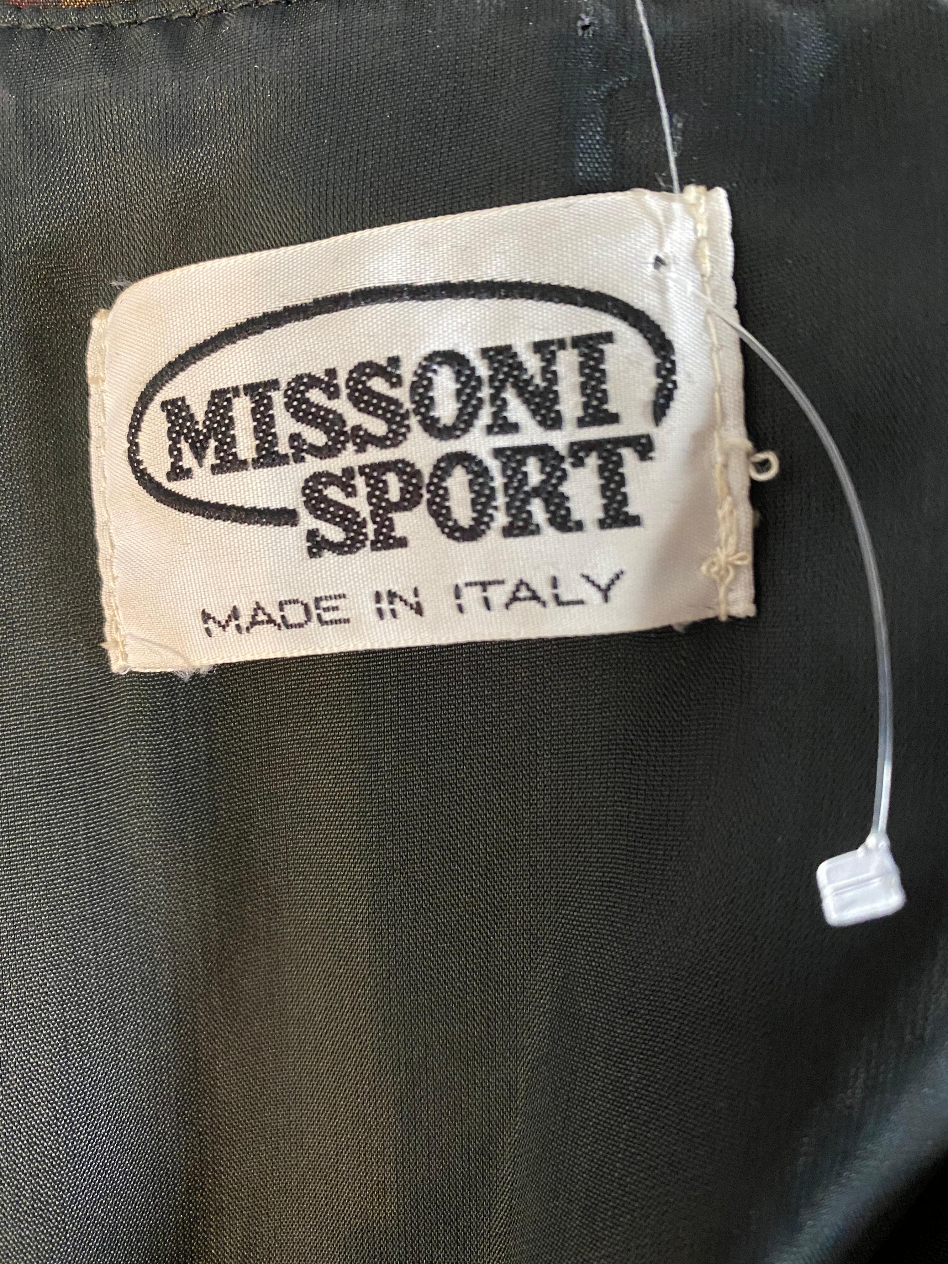 Vintage Missoni Sport Black/ Brown Floral Jacket In Excellent Condition For Sale In Beverly Hills, CA