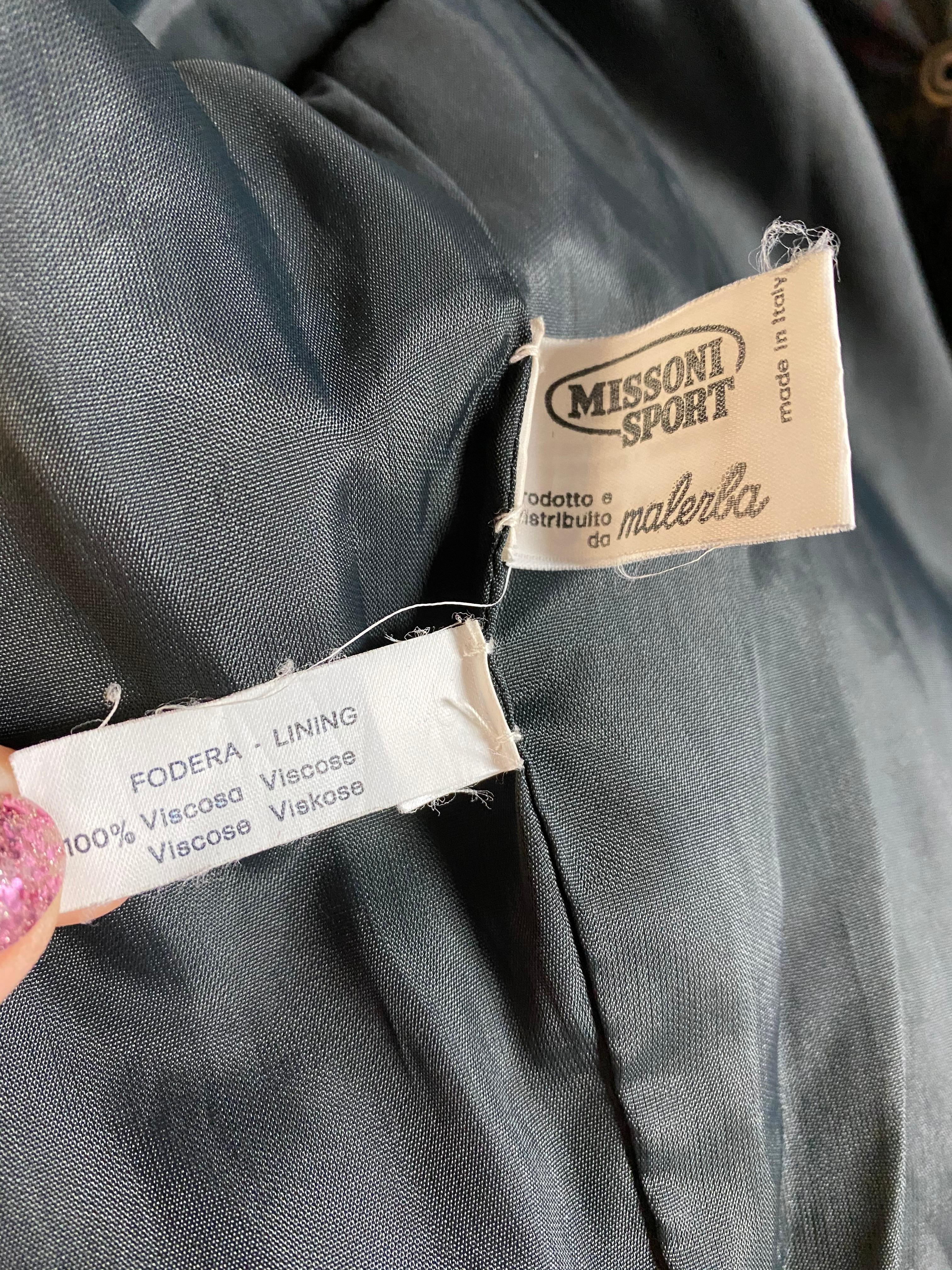 Vintage Missoni Sport Schwarz/Braun Geblümte Jacke im Angebot 3