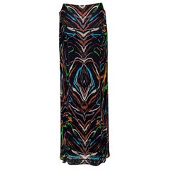Vintage Missoni Spring 2004 Abstract Knit Maxi Skirt – Colorful Y2K Designer