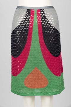 Vintage Missoni Spring 2004 Sequin Color Block Knit Skirt – Y2K Designer