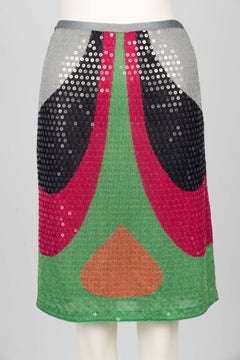 Vintage Missoni Spring 2004 Sequin Color Block Knit Skirt – Y2K Designer