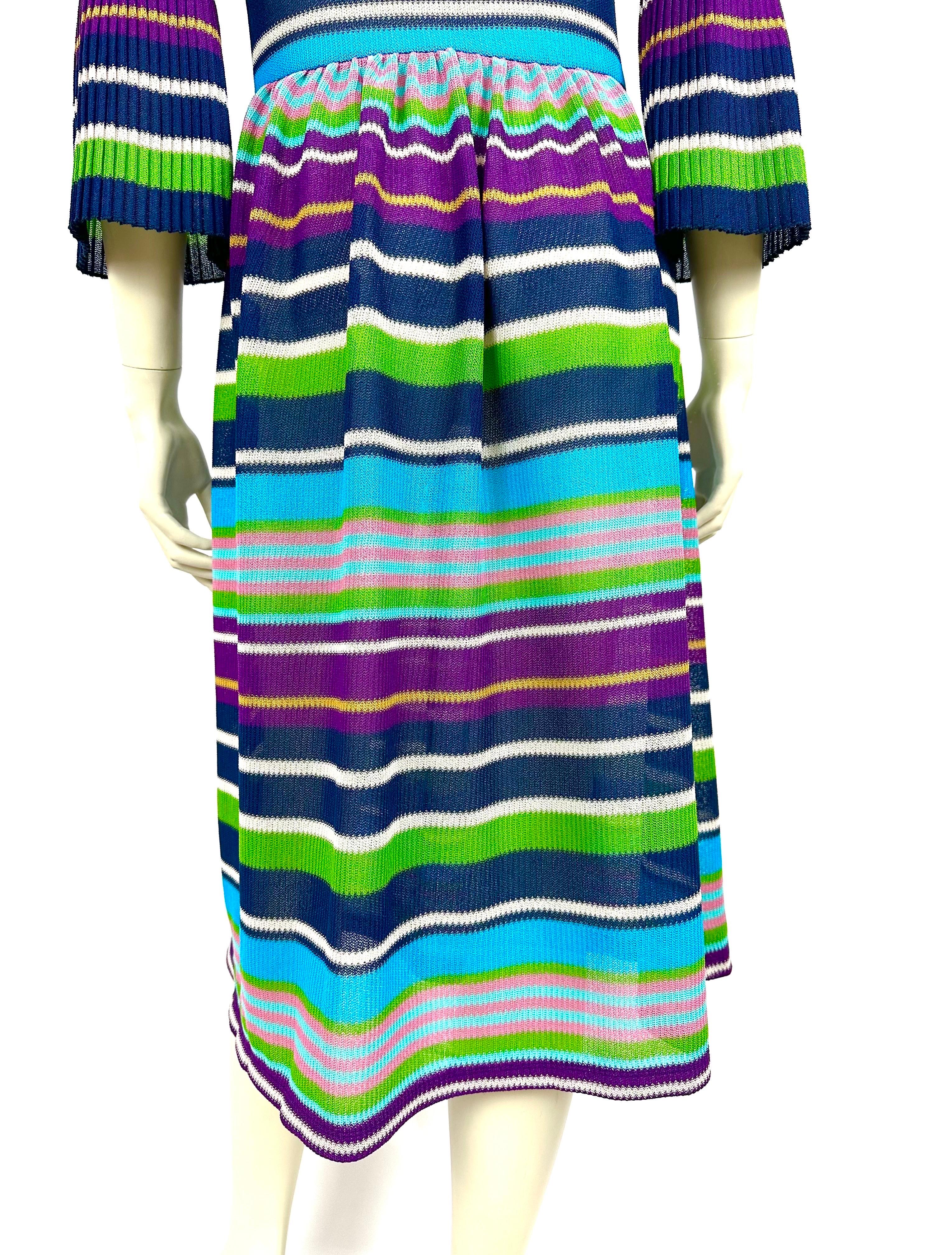 Vintage Missoni striped knit dress For Sale 7