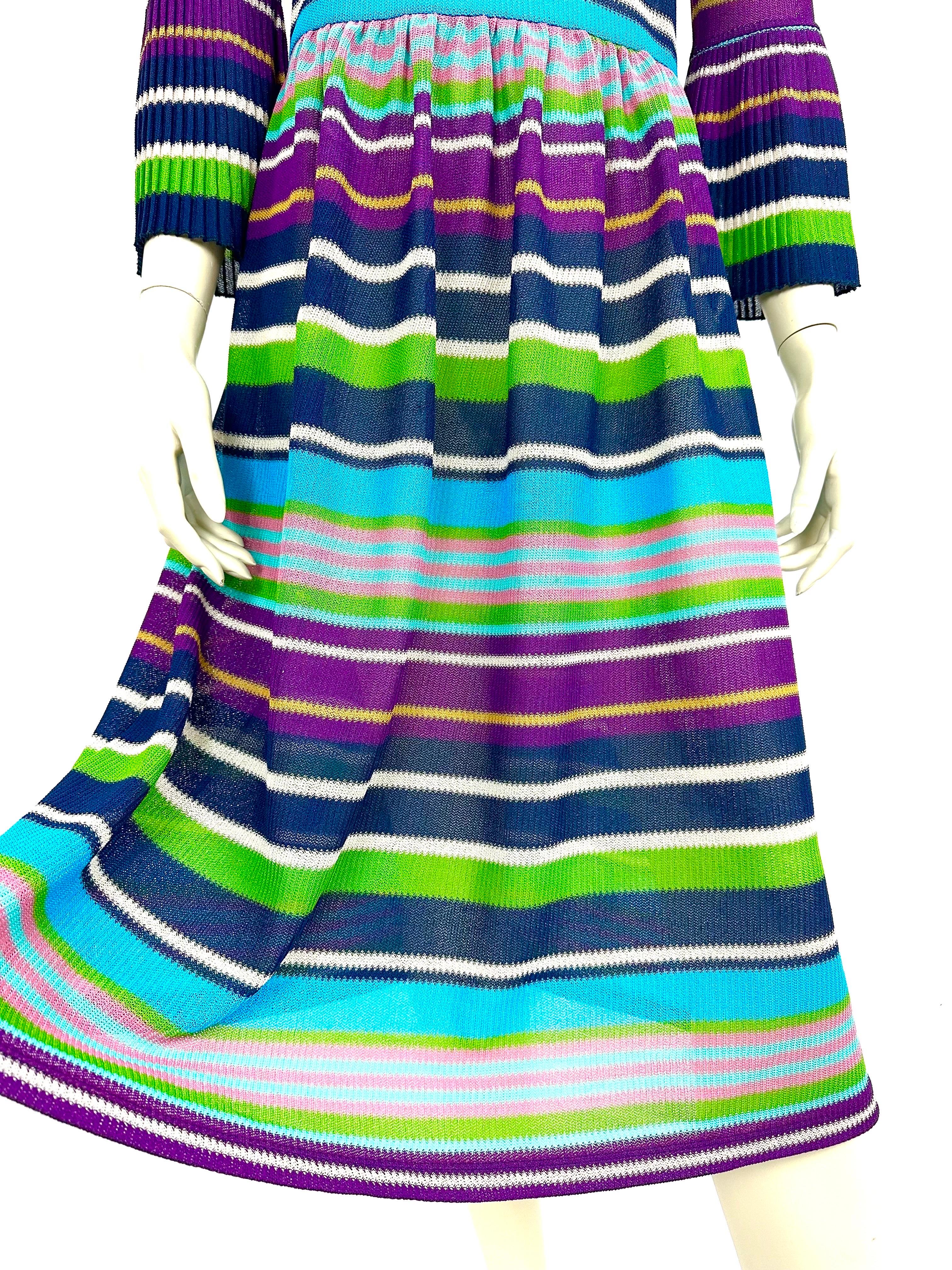 Vintage Missoni striped knit dress In Good Condition For Sale In L'ESCALA, ES