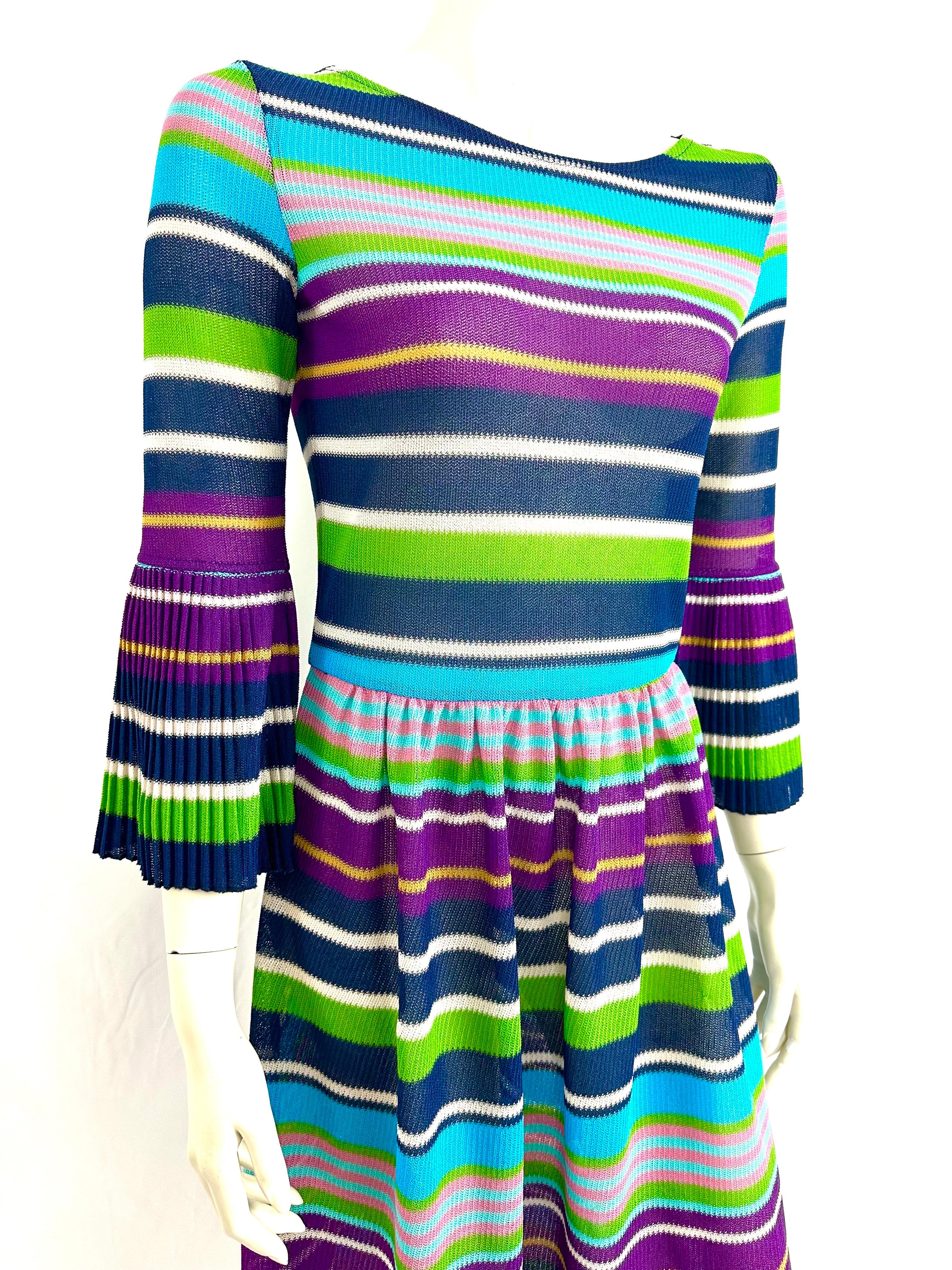 Vintage Missoni striped knit dress For Sale 1