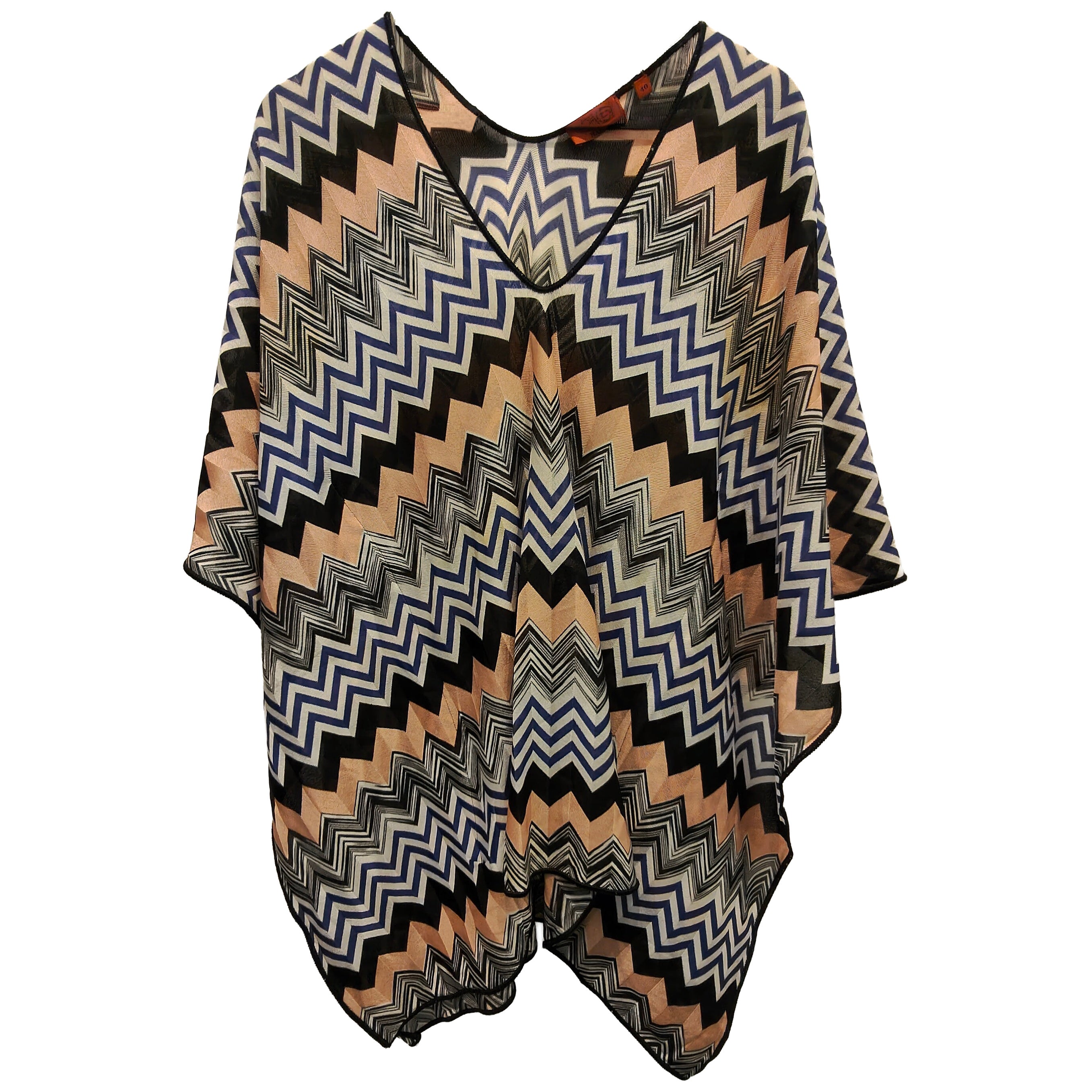 Pull en maille vintage Missoni unisexe des années 1980, motif zigzag coloré