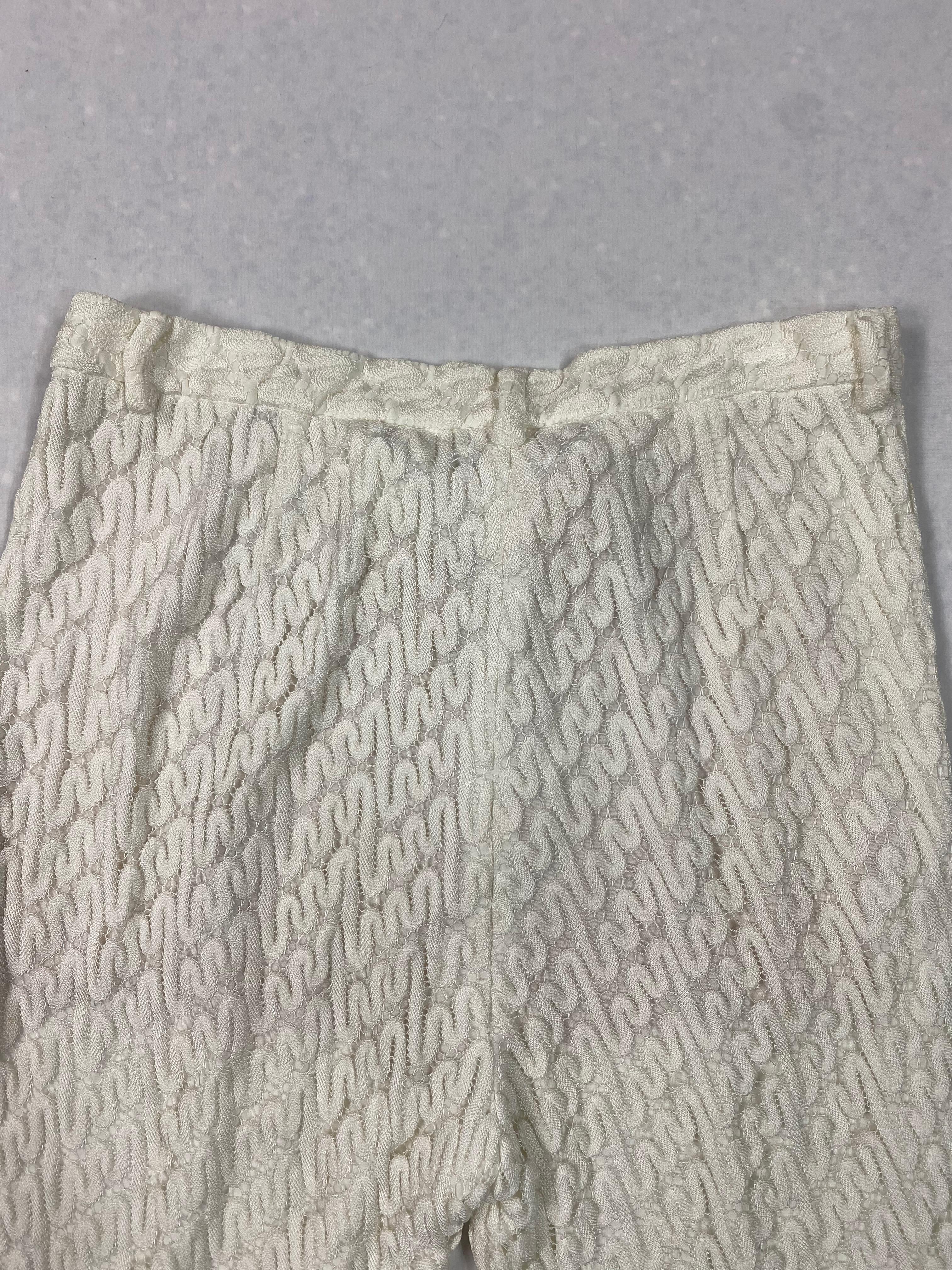 Vintage Missoni White Capri Pants In Excellent Condition For Sale In Beverly Hills, CA