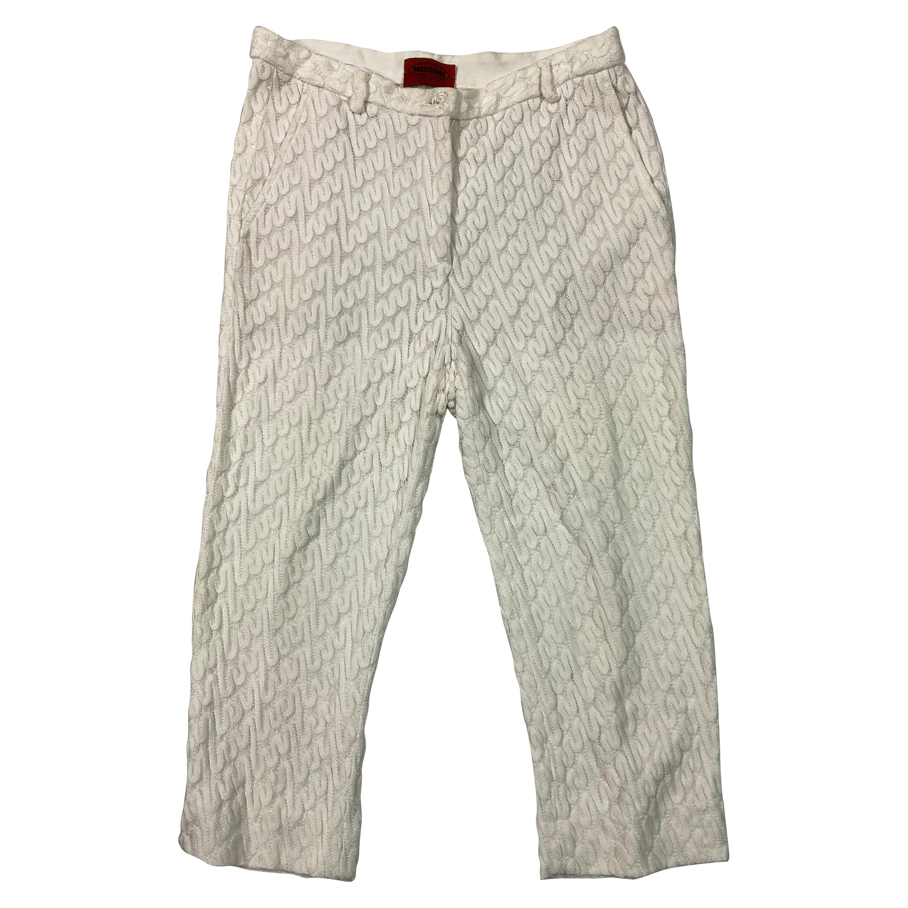 Vintage Missoni White Capri Pants For Sale