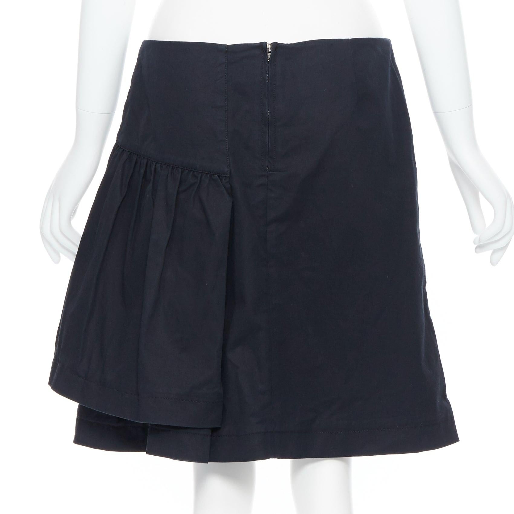 vintage MIU MIU black cotton pleated tiered flared knee skirt IT40 1