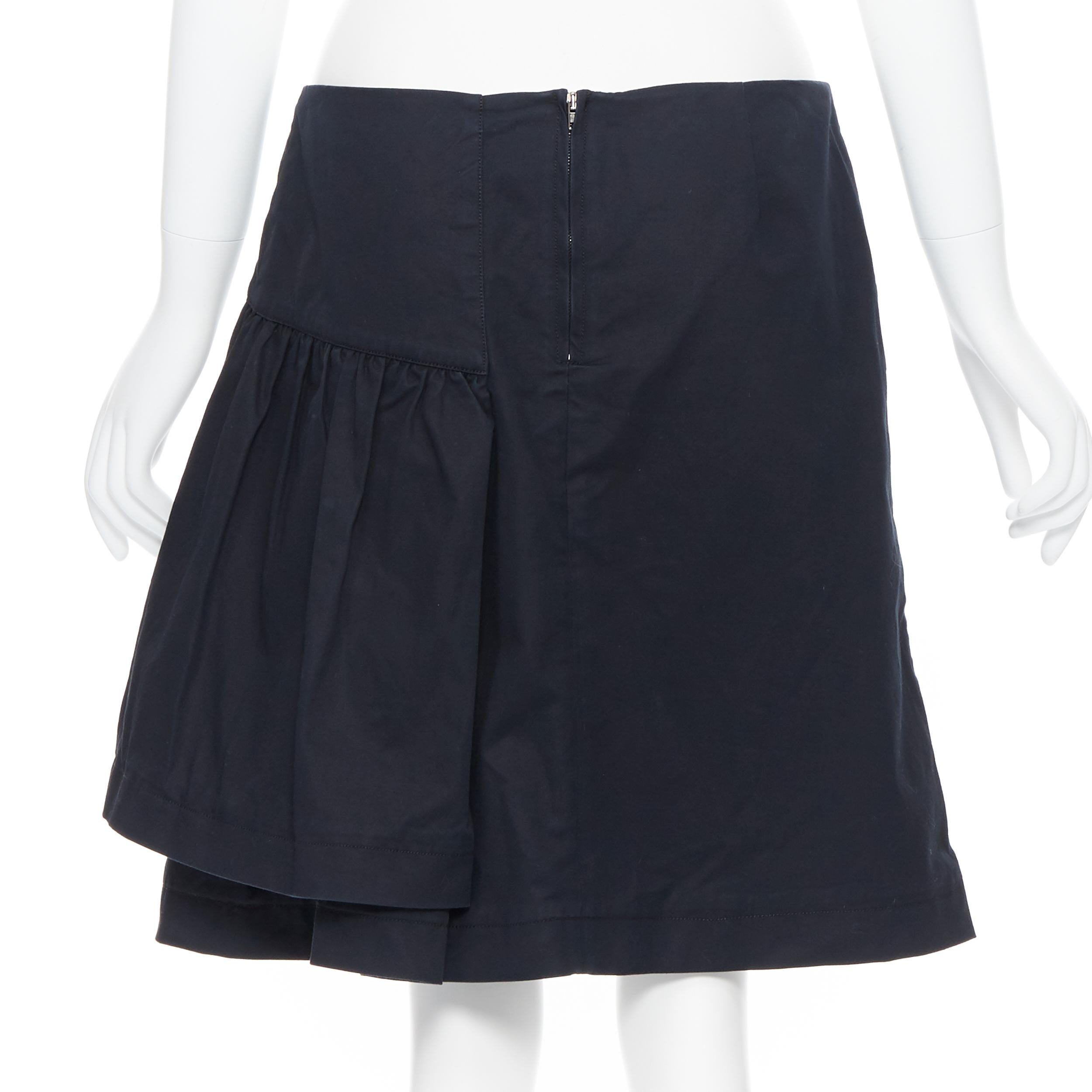 Black vintage MIU MIU black cotton pleated tiered flared knee skirt IT40