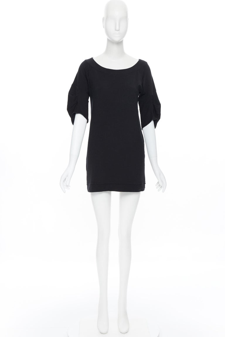 tegan wrap mini dress in black Black Lurex Wrap Style Long Sleeve Mini Dress – Amanda Jean NYC main image 0