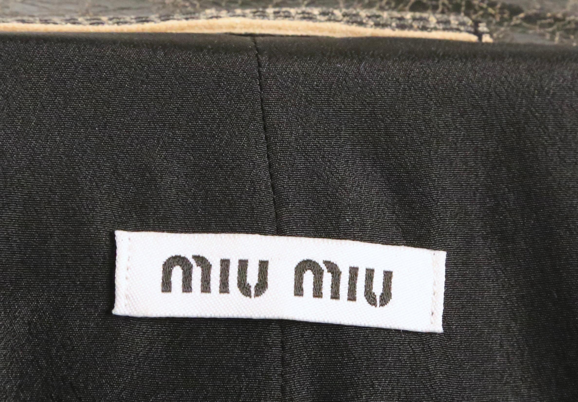 vintage MIU MIU 'distressed' leather coat For Sale 2