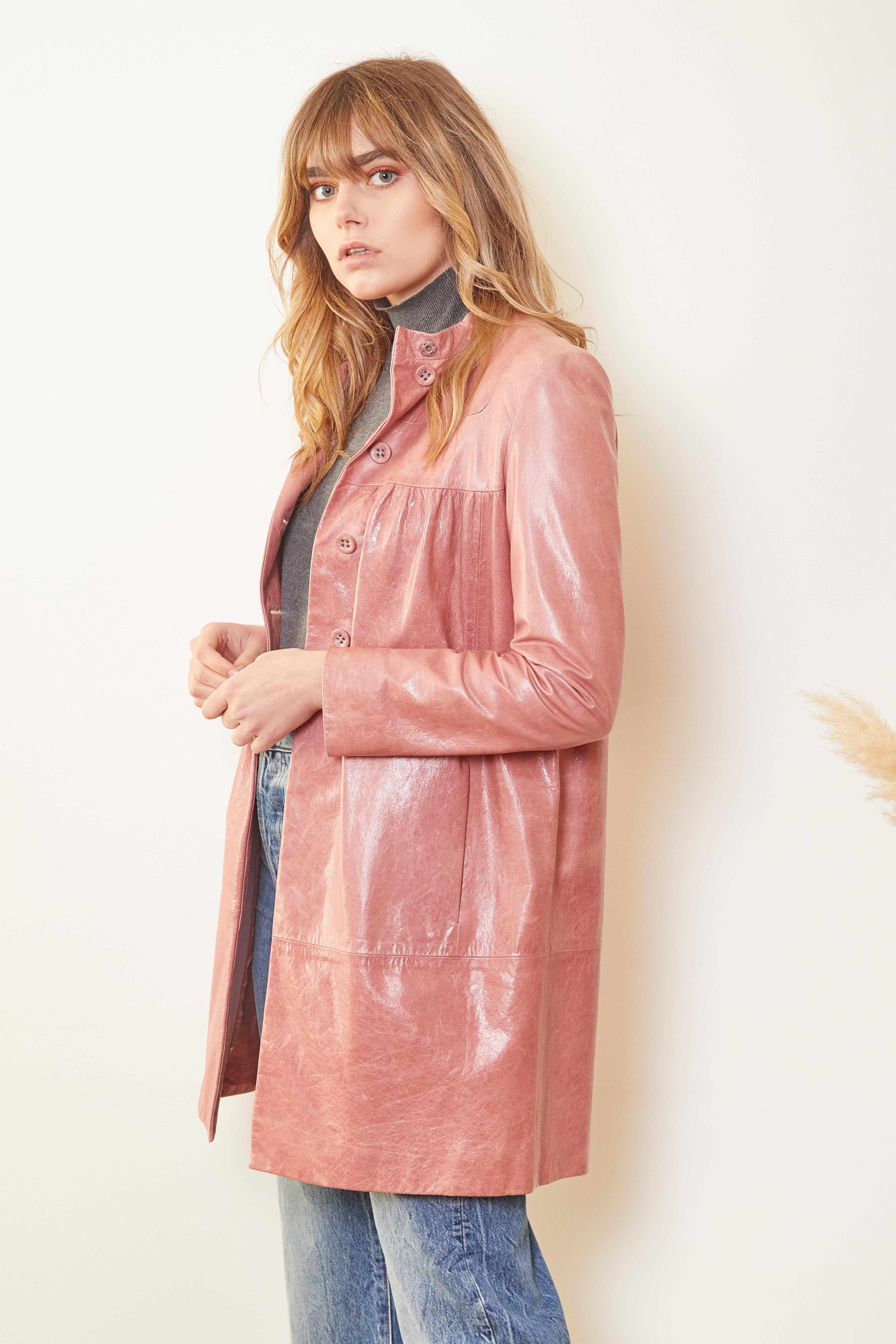 vintage pink leather jacket