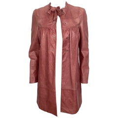 Retro Miu Miu Pink Leather Coat 