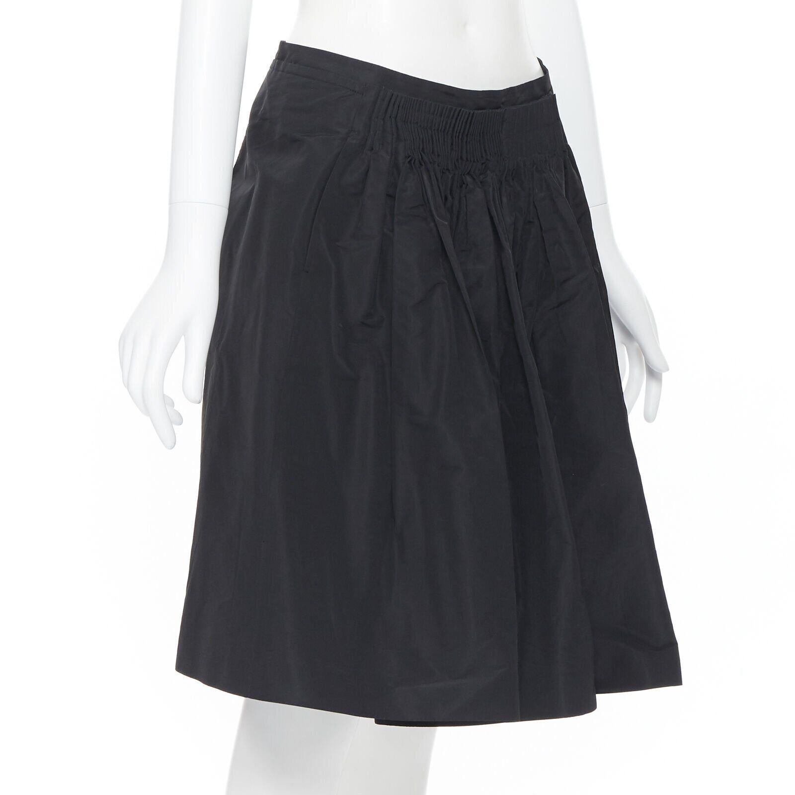 vintage MIU MIU polyester acetate pleated dual slit pocket flared skirt IT40 In Good Condition In Hong Kong, NT