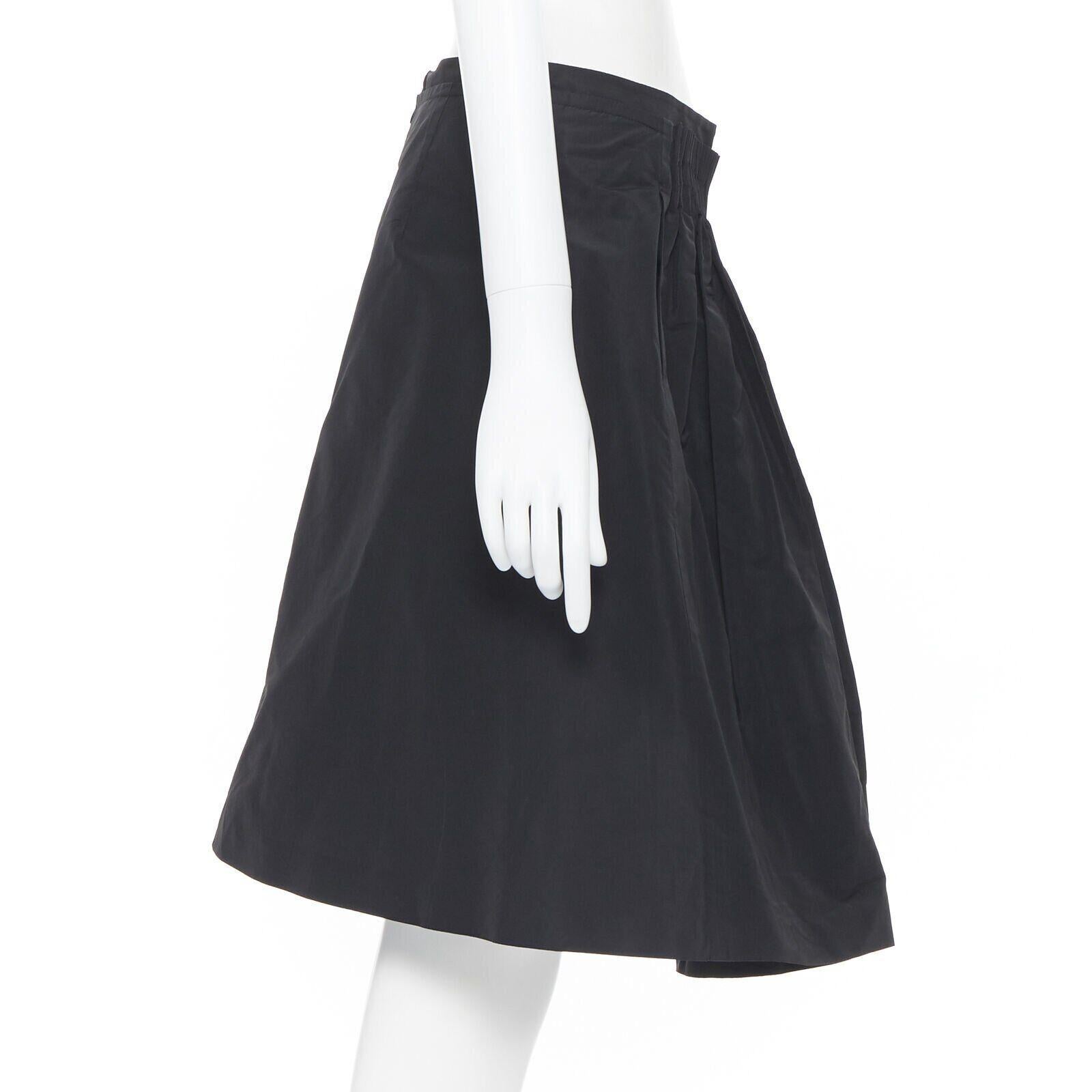 Women's vintage MIU MIU polyester acetate pleated dual slit pocket flared skirt IT40