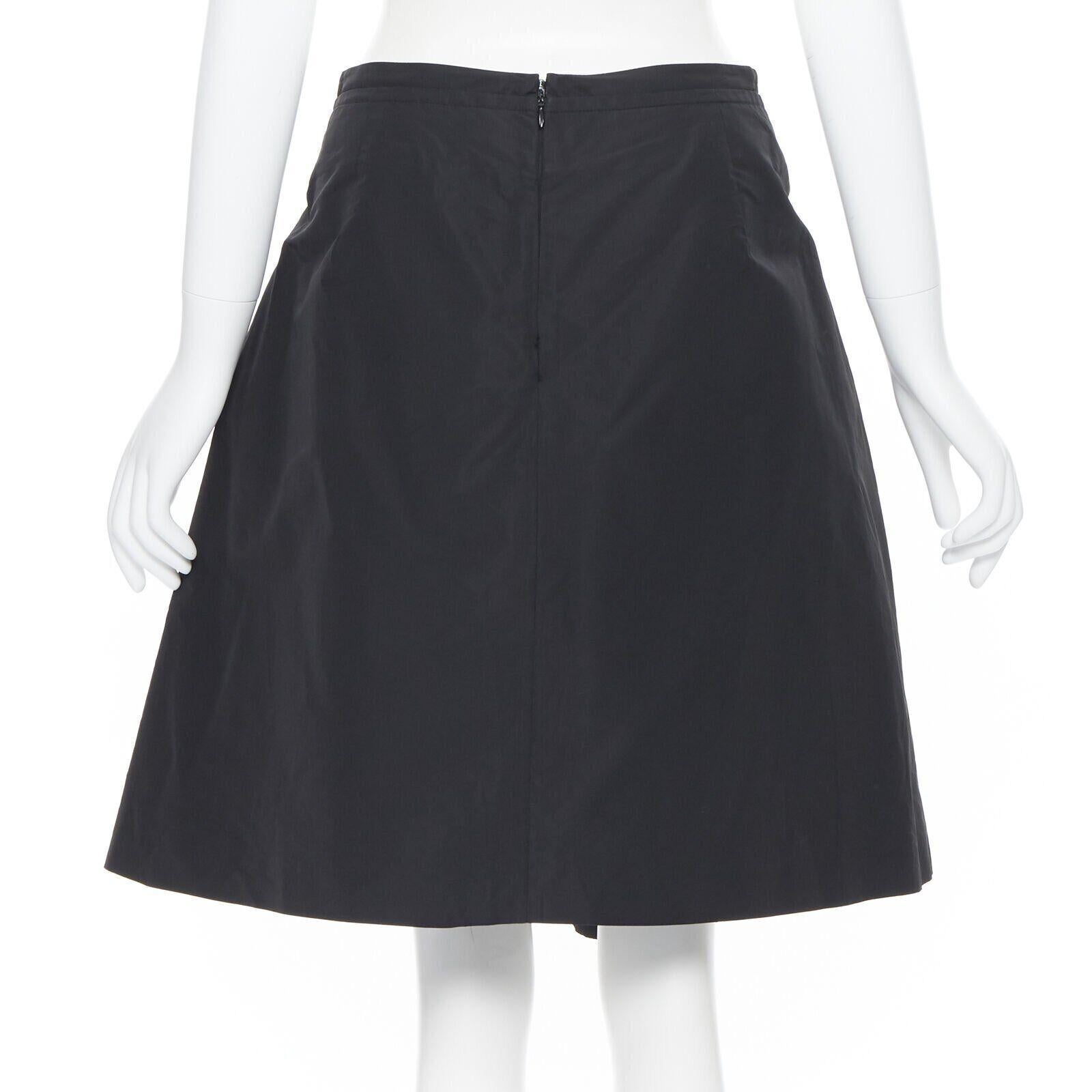 vintage MIU MIU polyester acetate pleated dual slit pocket flared skirt IT40 1