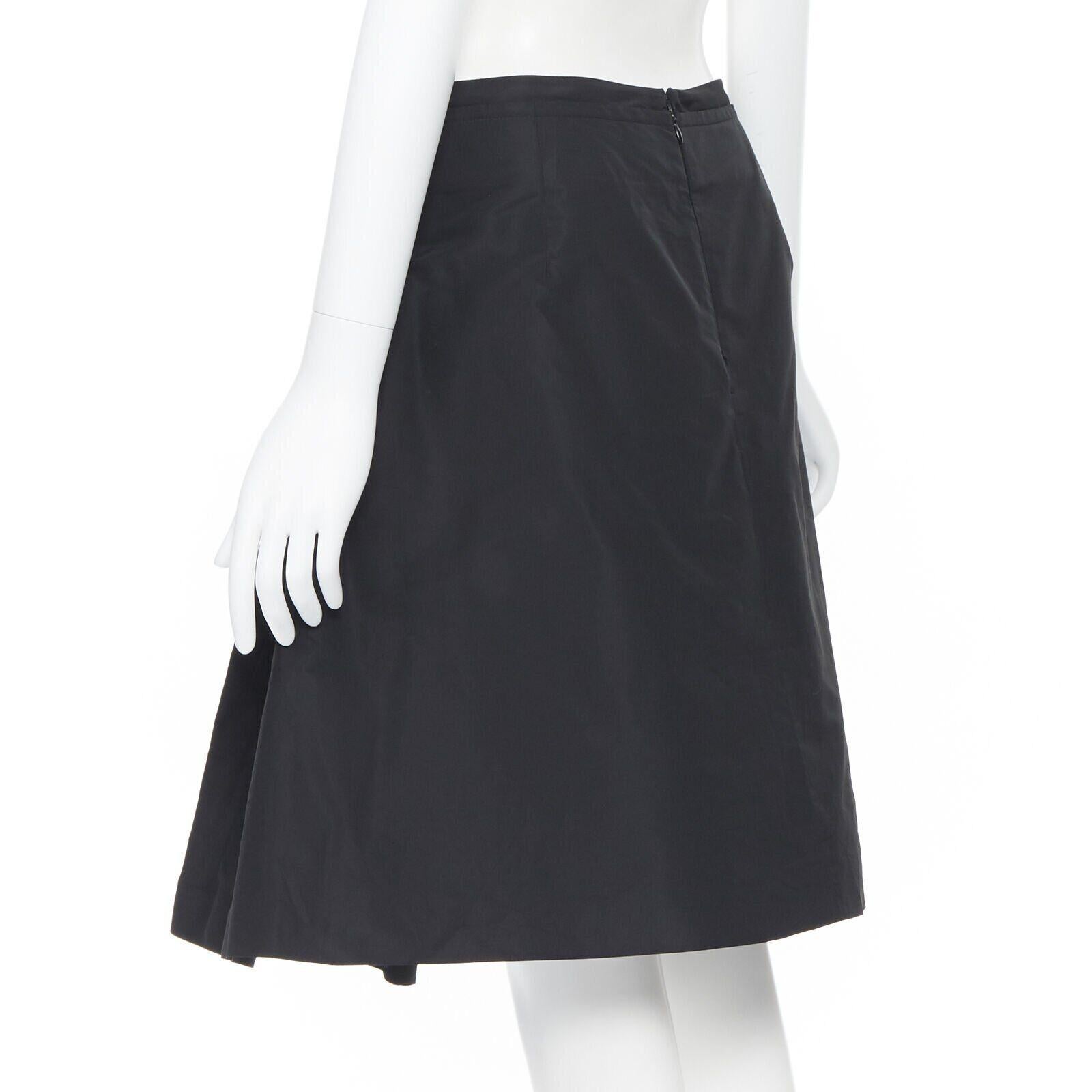 vintage MIU MIU polyester acetate pleated dual slit pocket flared skirt IT40 2