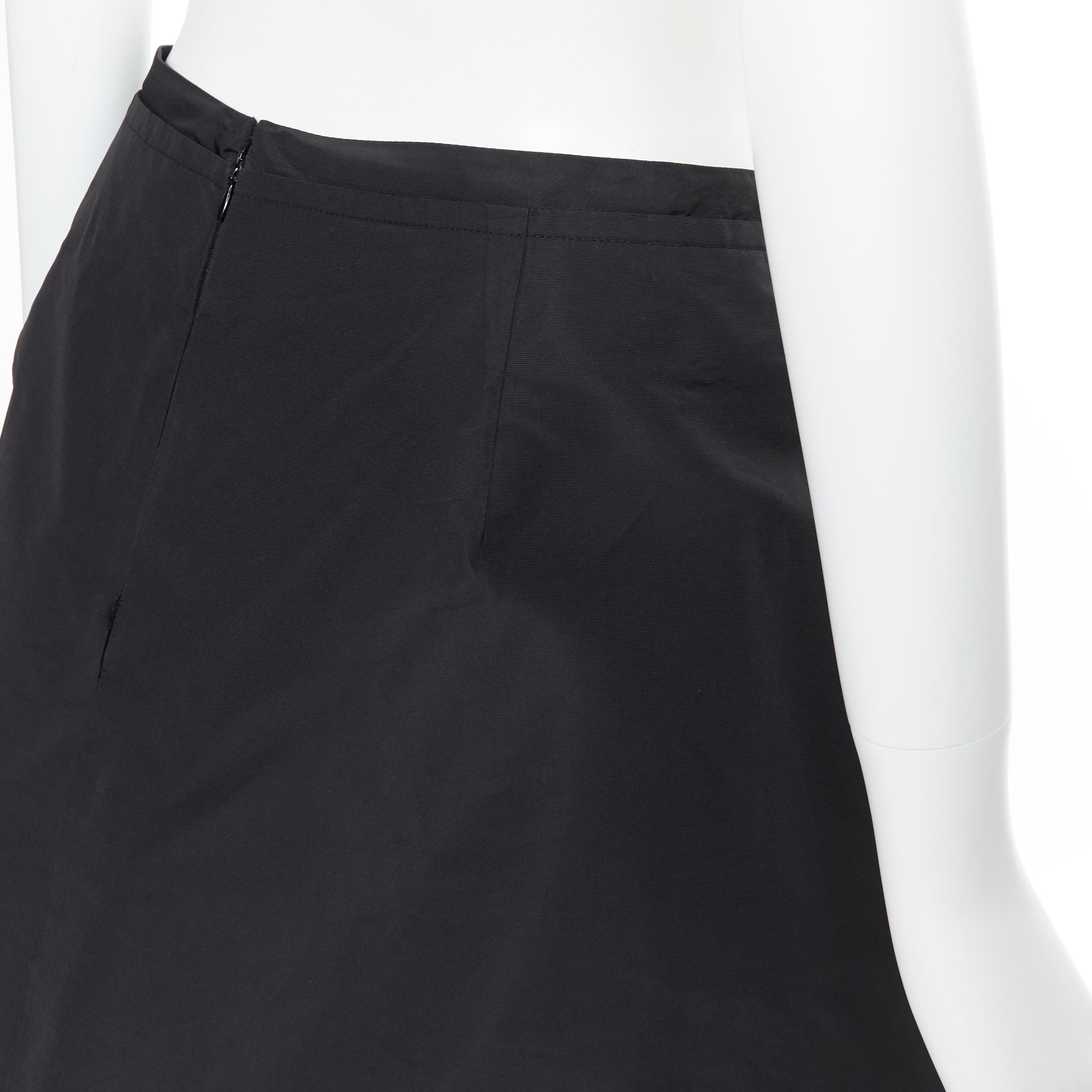 Women's vintage MIU MIU polyester acetate pleated dual slit pocket flared skirt IT40