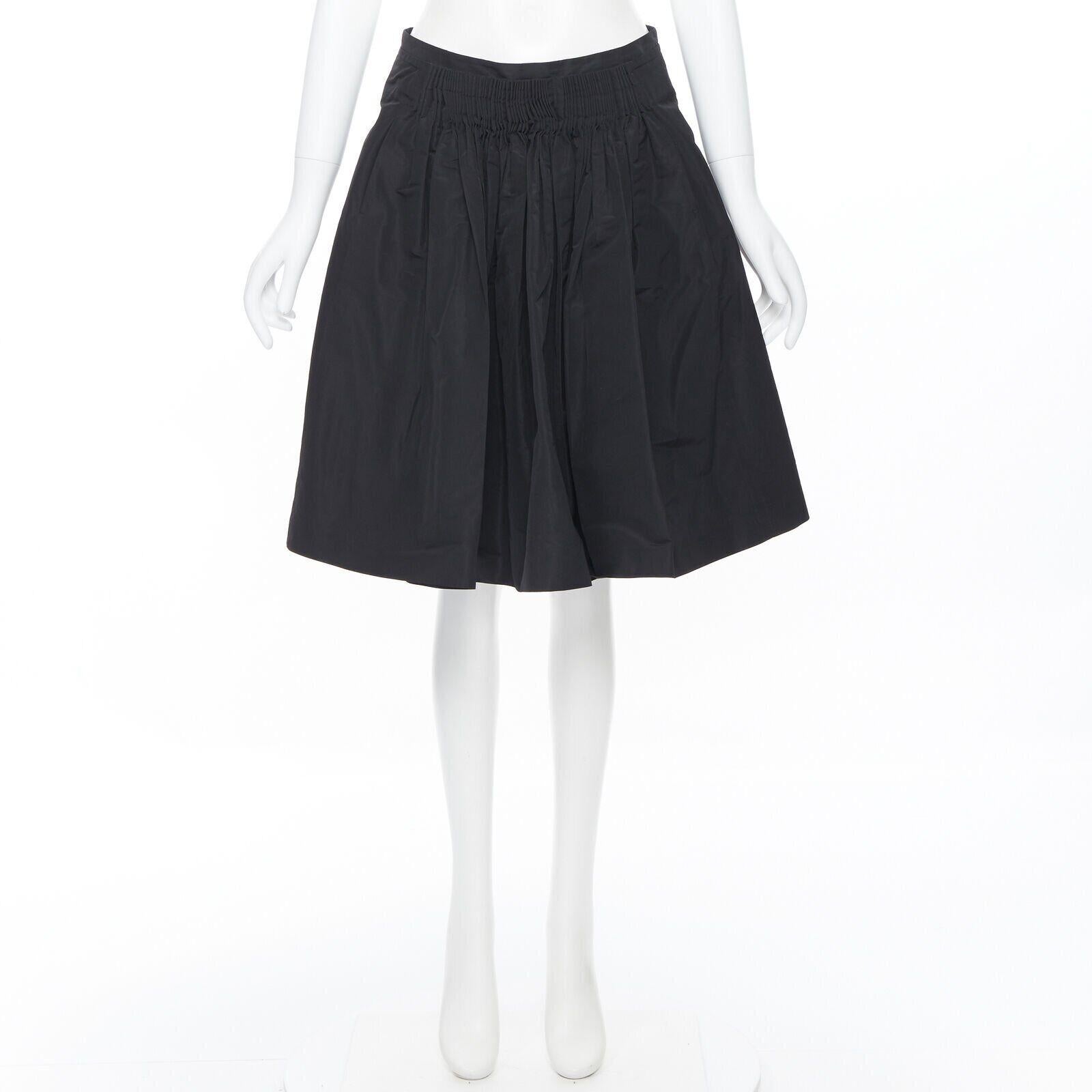 vintage MIU MIU polyester acetate pleated dual slit pocket flared skirt IT40 5