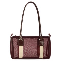 Vintage Miu Miu S/S 1999 Burgundy & Cream Mesh Shoulder Bag