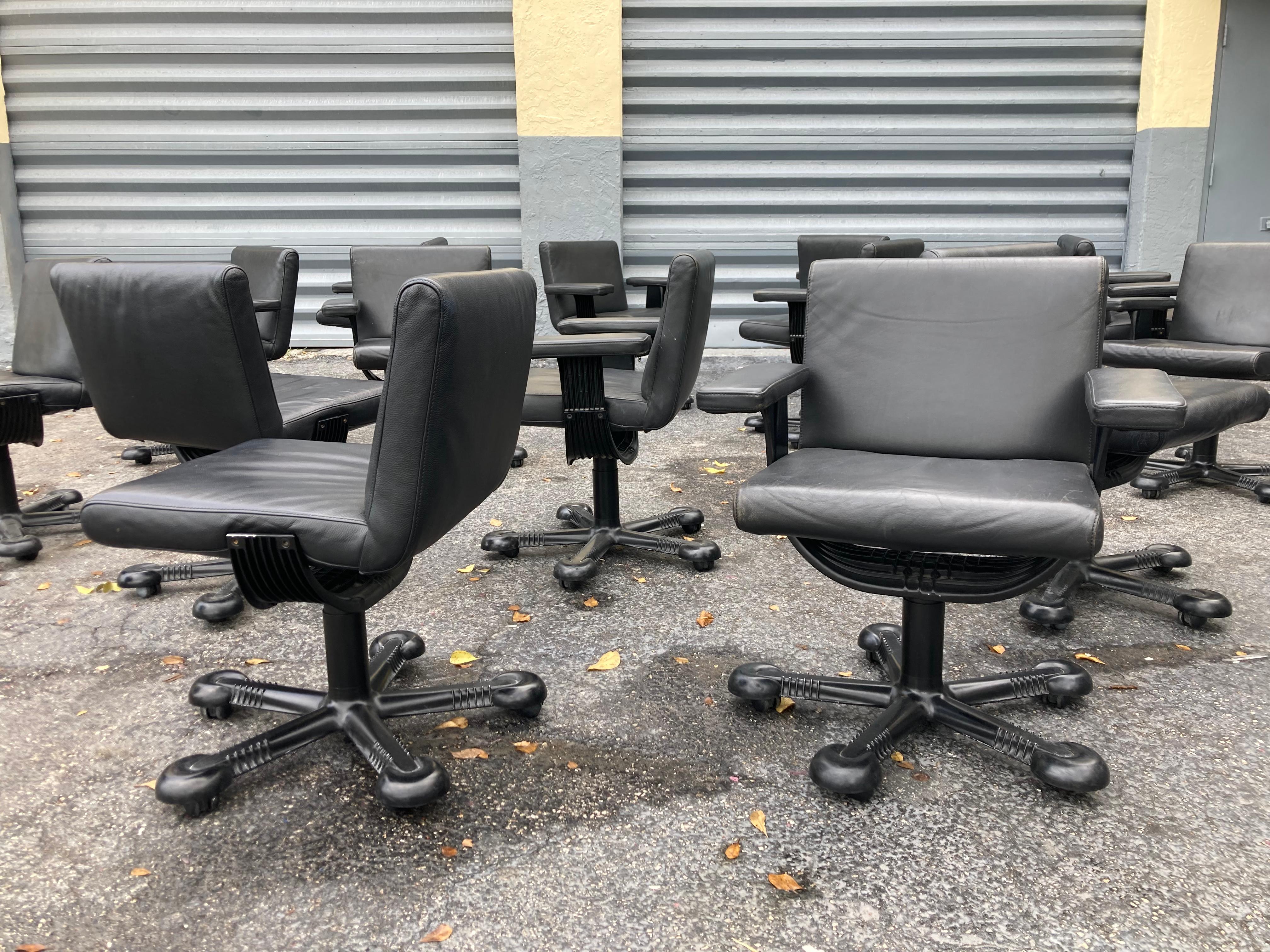 Vintage Black Leather Mix Side Chairs by Afra & Tobia Scarpa for Molteni, 1975 8