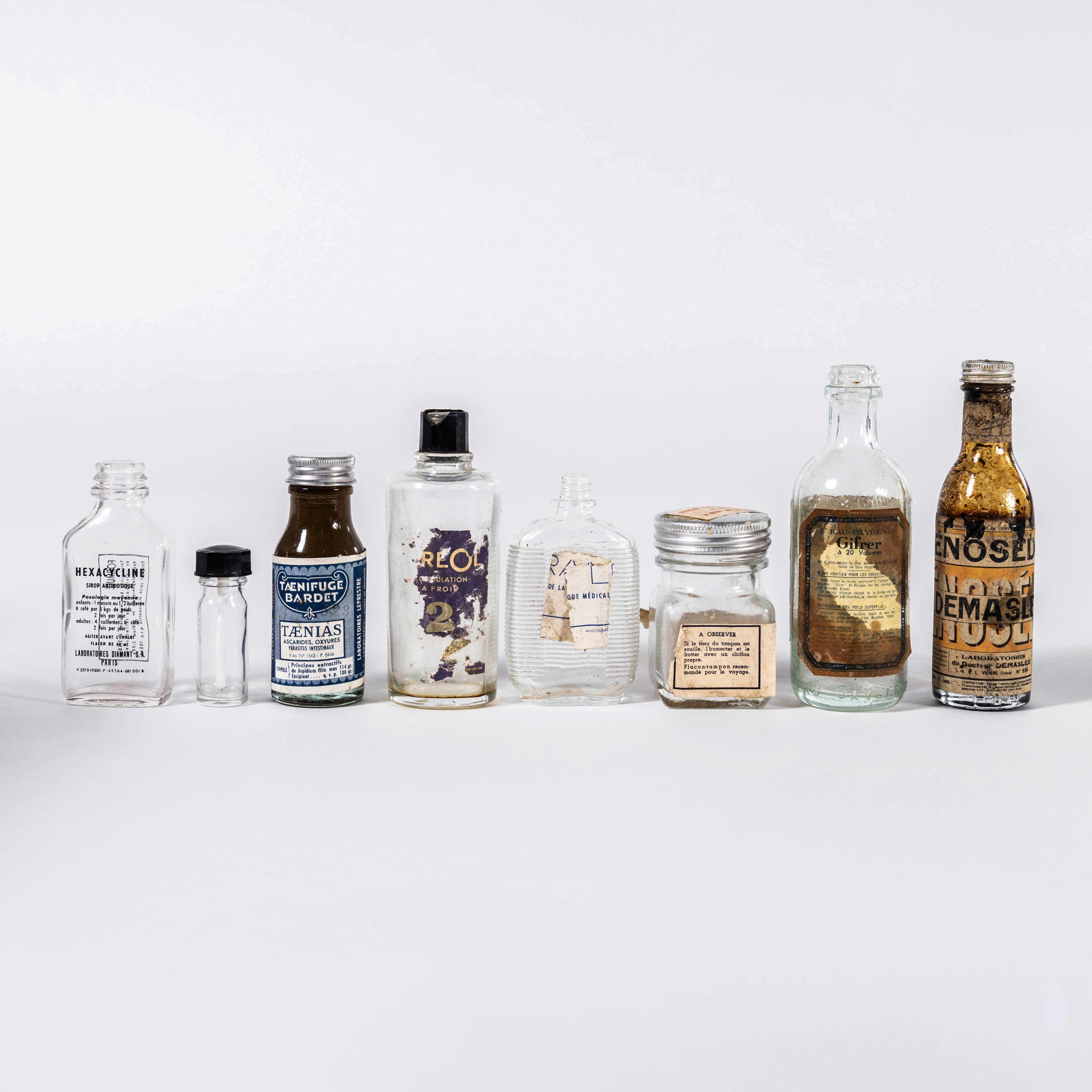 Vintage Mixed Assortment Of Glass Bottles With Original Labels - New ...