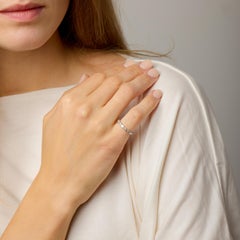 Vintage mixed cut diamond 18k white gold eternity band