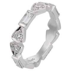 Vintage mixed cut diamond platinum eternity band