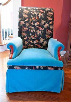 Vintage Mixed Fabric Armchairs, a Pair