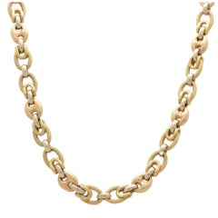 Vintage Mixed Link Chain Necklace Set in 9k Yellow, White and Rose Gold