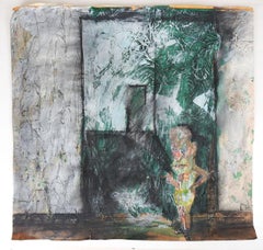 Vintage Mixed Media Abstract Figural Collage